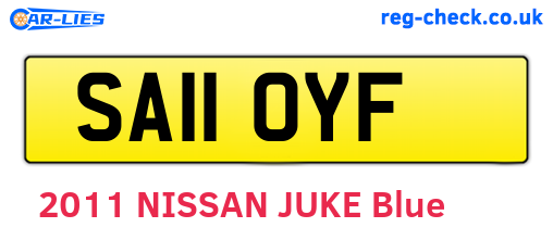 SA11OYF are the vehicle registration plates.