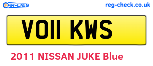 VO11KWS are the vehicle registration plates.