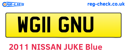 WG11GNU are the vehicle registration plates.