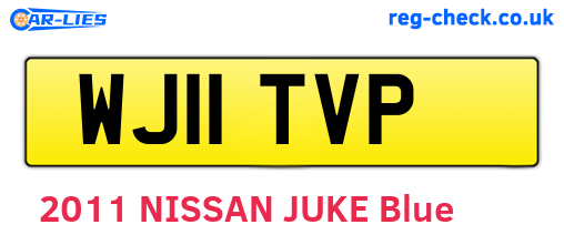 WJ11TVP are the vehicle registration plates.