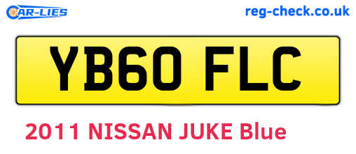 YB60FLC are the vehicle registration plates.