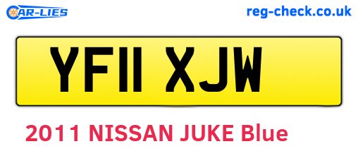 YF11XJW are the vehicle registration plates.