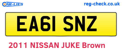 EA61SNZ are the vehicle registration plates.