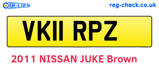 VK11RPZ are the vehicle registration plates.