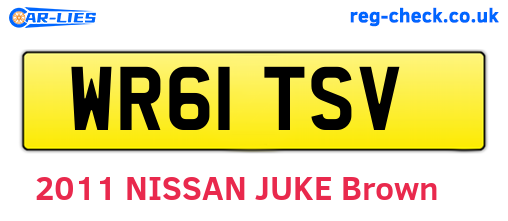 WR61TSV are the vehicle registration plates.