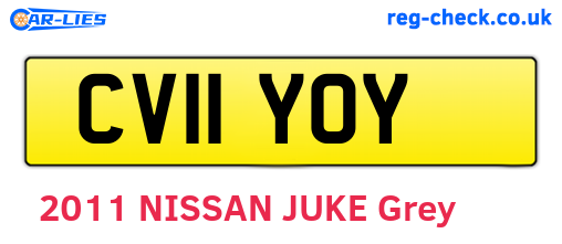 CV11YOY are the vehicle registration plates.