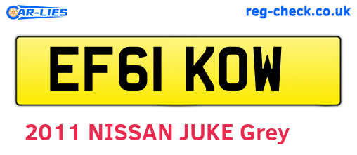 EF61KOW are the vehicle registration plates.