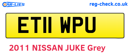 ET11WPU are the vehicle registration plates.