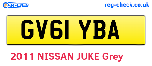 GV61YBA are the vehicle registration plates.