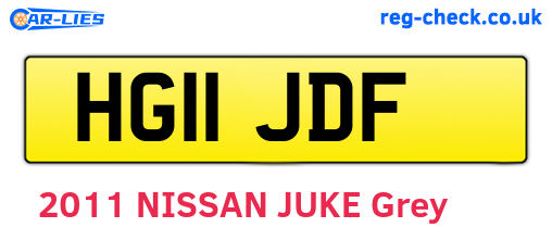 HG11JDF are the vehicle registration plates.