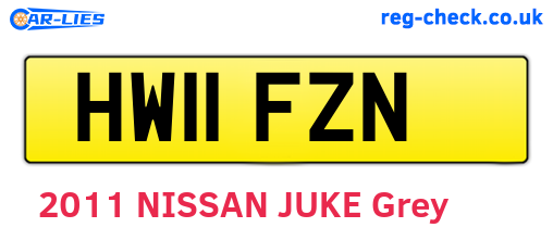 HW11FZN are the vehicle registration plates.