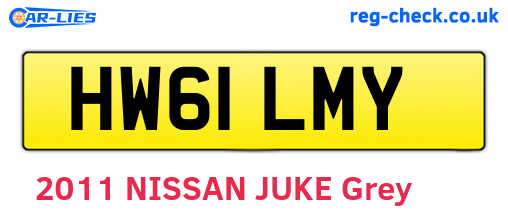 HW61LMY are the vehicle registration plates.