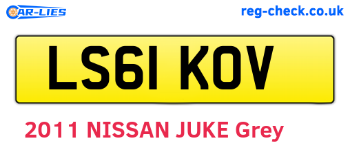 LS61KOV are the vehicle registration plates.
