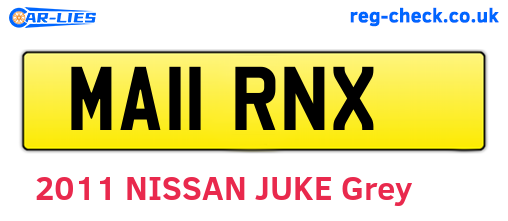 MA11RNX are the vehicle registration plates.