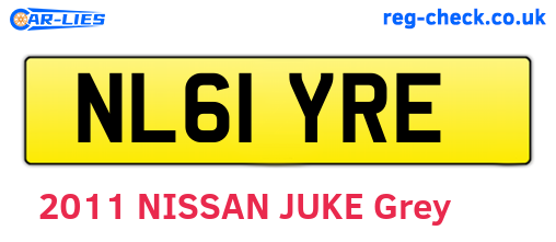 NL61YRE are the vehicle registration plates.