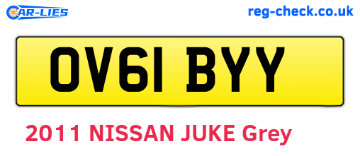 OV61BYY are the vehicle registration plates.