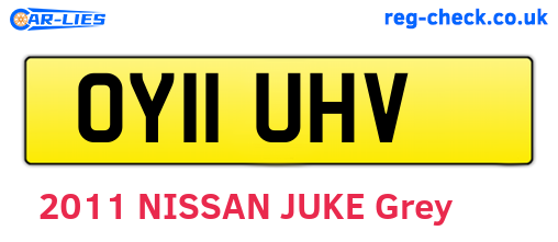 OY11UHV are the vehicle registration plates.
