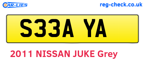 S33AYA are the vehicle registration plates.
