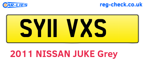SY11VXS are the vehicle registration plates.