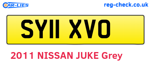 SY11XVO are the vehicle registration plates.
