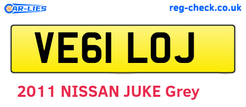 VE61LOJ are the vehicle registration plates.