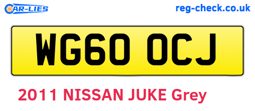 WG60OCJ are the vehicle registration plates.