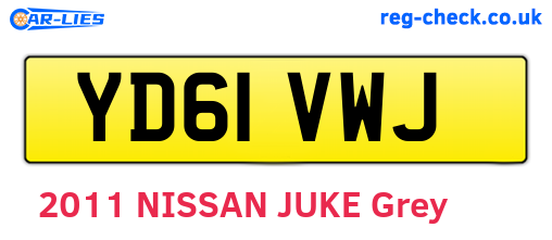 YD61VWJ are the vehicle registration plates.