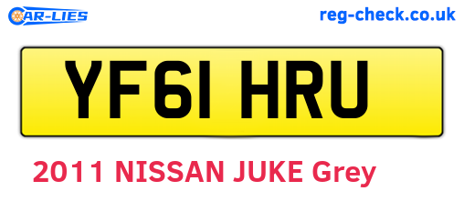 YF61HRU are the vehicle registration plates.