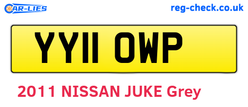 YY11OWP are the vehicle registration plates.