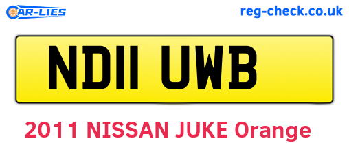 ND11UWB are the vehicle registration plates.