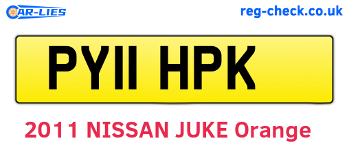 PY11HPK are the vehicle registration plates.