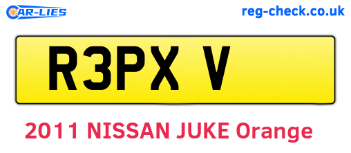 R3PXV are the vehicle registration plates.