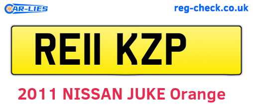 RE11KZP are the vehicle registration plates.