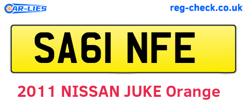 SA61NFE are the vehicle registration plates.