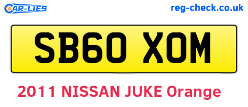 SB60XOM are the vehicle registration plates.