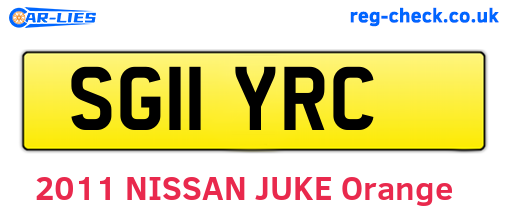 SG11YRC are the vehicle registration plates.