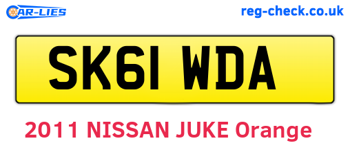 SK61WDA are the vehicle registration plates.
