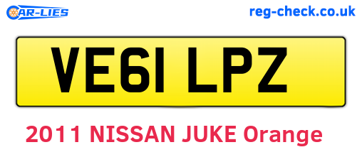 VE61LPZ are the vehicle registration plates.
