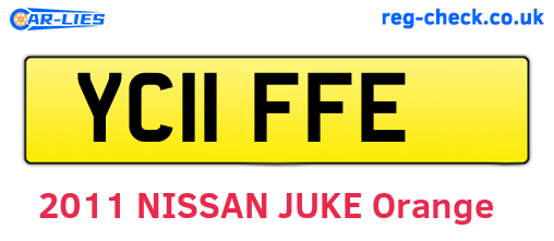 YC11FFE are the vehicle registration plates.