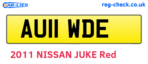 AU11WDE are the vehicle registration plates.