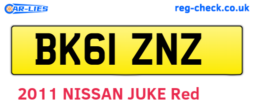 BK61ZNZ are the vehicle registration plates.