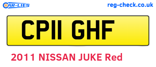 CP11GHF are the vehicle registration plates.