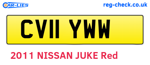CV11YWW are the vehicle registration plates.