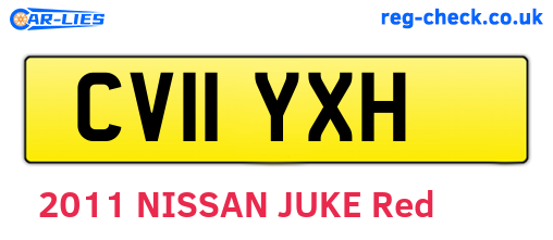 CV11YXH are the vehicle registration plates.