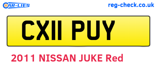 CX11PUY are the vehicle registration plates.