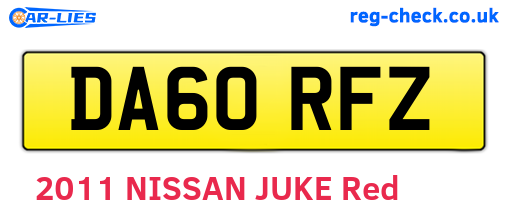 DA60RFZ are the vehicle registration plates.