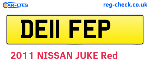 DE11FEP are the vehicle registration plates.