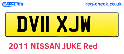 DV11XJW are the vehicle registration plates.