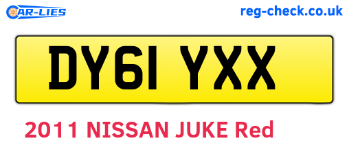 DY61YXX are the vehicle registration plates.