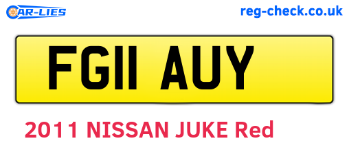 FG11AUY are the vehicle registration plates.
